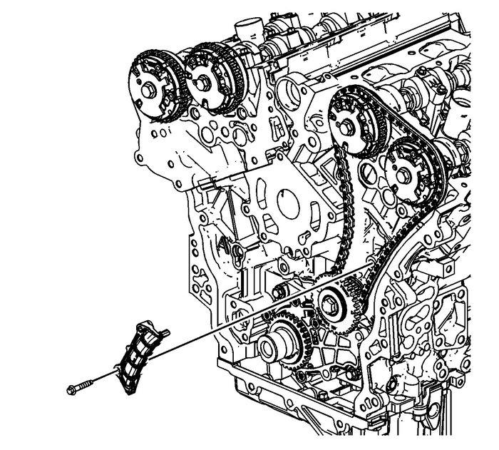 Secondary Timing Chain Guide Installation - Left Side Valvetrain Valvetrain Timing Timing Belt/Chain
