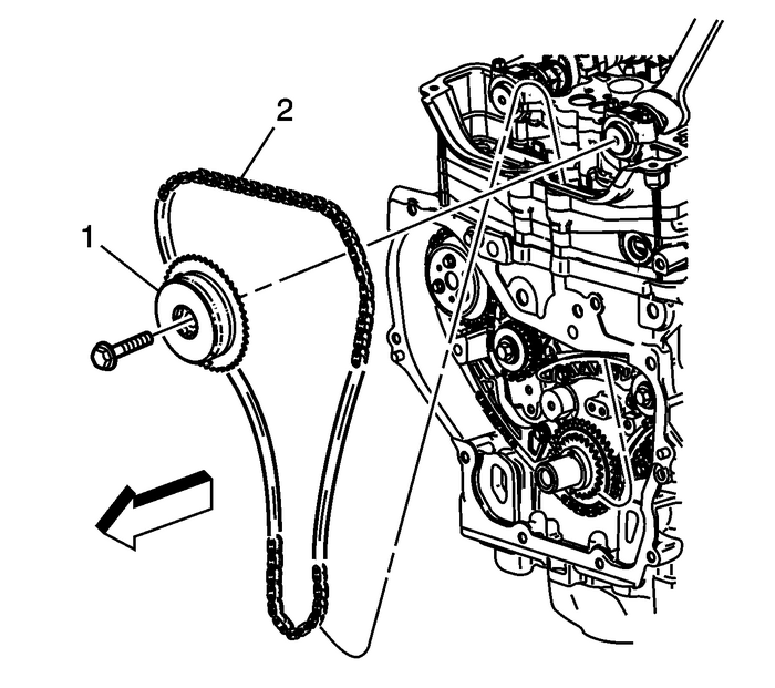 Camshaft Timing Chain and Tensioner Removal (LAF, LEA, or LUK) Valvetrain Valvetrain Timing 