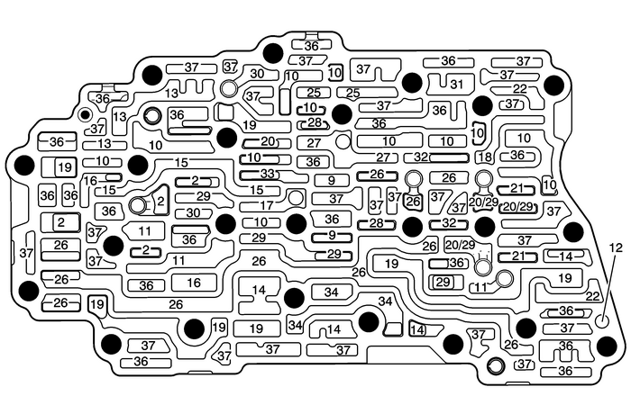 Control Valve Body - Channel Plate Side Automatic Transmission Unit 