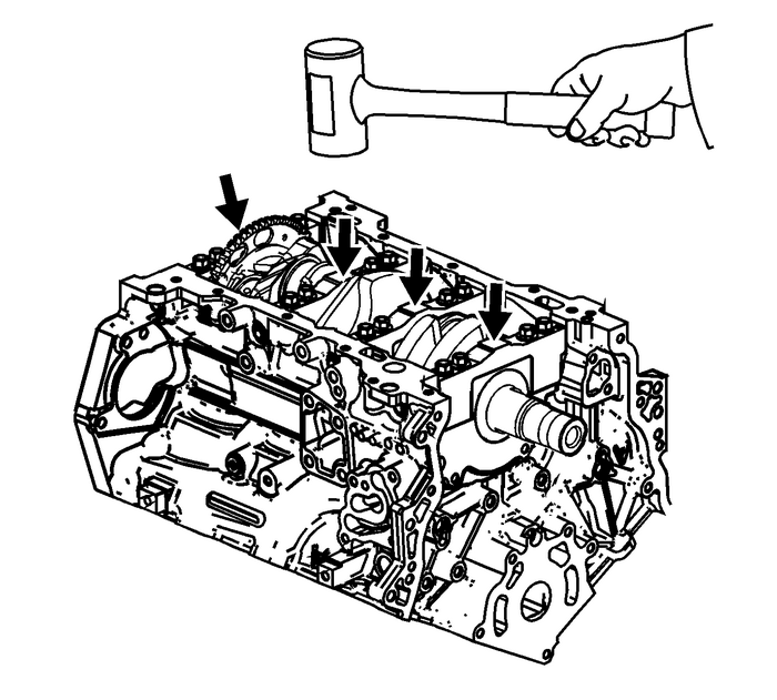 Crankshaft and Bearing Installation Engine Block Cylinder Block Crankshaft