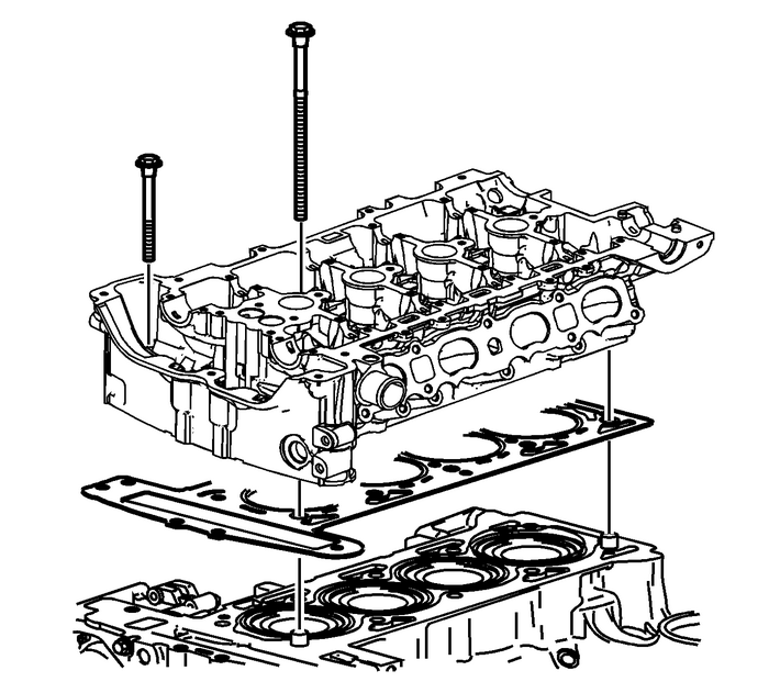 Cylinder Head Removal (LAF, LEA, or LUK) Engine Block Cylinder Head 