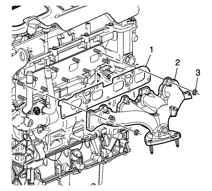 Exhaust Manifold Removal (LAF, LEA, or LUK) Exhaust Exhaust Manifold 