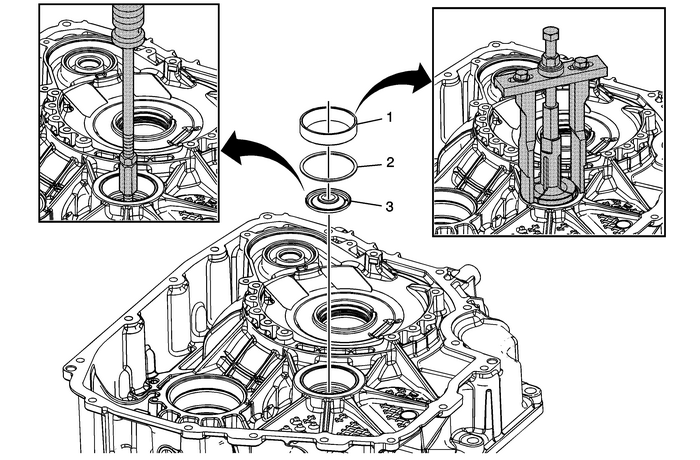 Front Differential Drive Pinion Bearing Cup, Washer, and Lubricant Dam Replacement - Torque Converter Housing Side Automatic Transmission Unit 