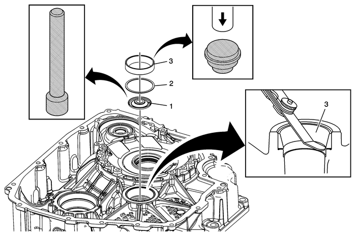 Front Differential Drive Pinion Bearing Cup, Washer, and Lubricant Dam Replacement - Torque Converter Housing Side Automatic Transmission Unit 