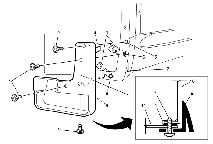 Front Fender Mud Flap Package Installation Moldings  