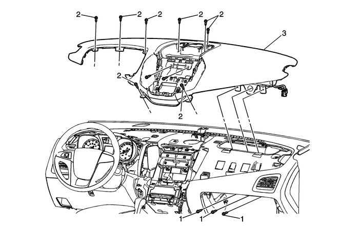 Instrument Panel Upper Trim Panel Replacement (Terrain) Consoles Center Console 