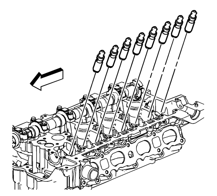 Intake and Exhaust Camshaft, Bearing Cap, and Lash Adjuster Removal (LAF, LEA, or LUK) Valvetrain Valve Actuating Assembly Valve Tappets/Lifters