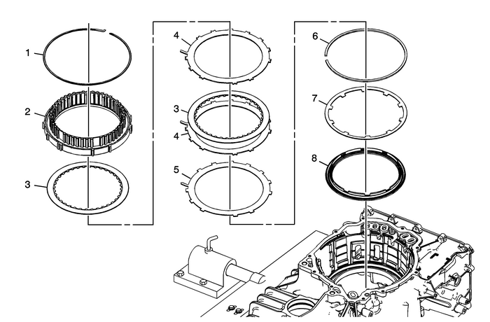 Low and Reverse Clutch and 1-2-3-4 Clutch Plate Removal Automatic Transmission Unit Automatic Clutches