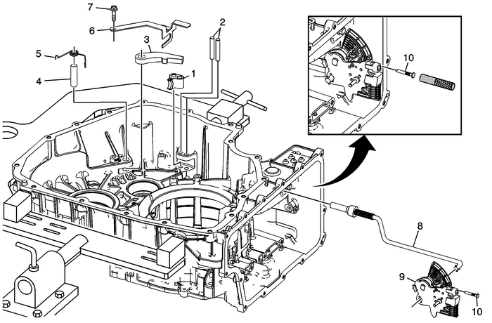 Manual Shift Detent Lever with Shaft Position Switch Assembly and Park Pawl Actuator Installation Automatic Transmission Unit 