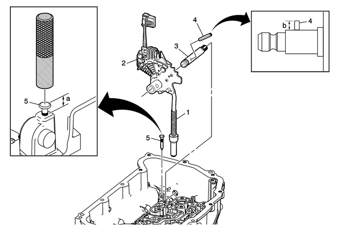 Manual Shift Detent Lever with Shaft Position Switch Assembly and Park Pawl Actuator Installation Automatic Transmission Unit 