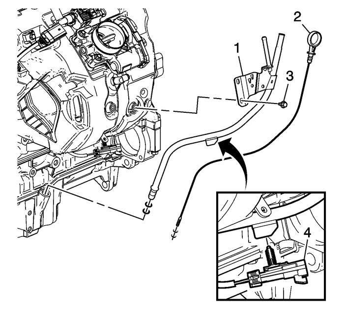 Oil Level Indicator and Tube Removal (LAF, LEA, or LUK) Engine Lubrication Oil Level Indicator Tube 