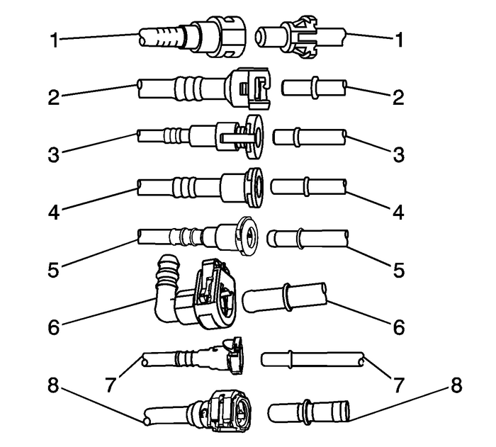 Plastic Collar Quick Connect Fitting Service Engine Control  