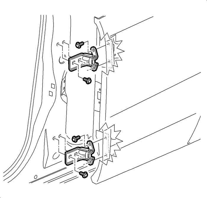 Rear Side Door Upper Hinge and Lower Hinge Replacement Panels  