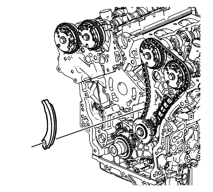 Secondary Camshaft Drive Chain Shoe Installation - Left Side Valvetrain Camshaft 