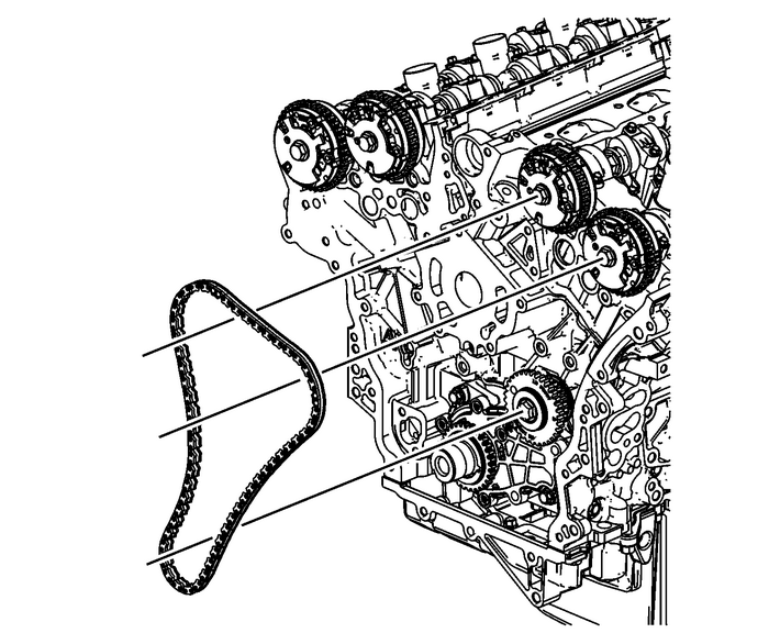 Secondary Camshaft Intermediate Drive Chain Removal - Left Side Valvetrain Camshaft 