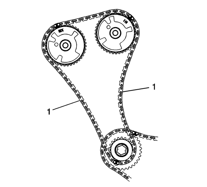 Secondary Camshaft Intermediate Drive Chain Installation - Right Side Valvetrain Camshaft 