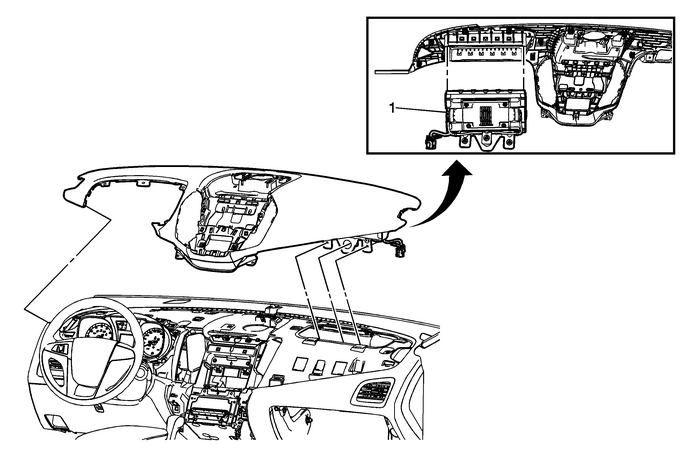 Airbag Instrument Panel Module Replacement (Terrain) Secondary Air Bag Modules Restraints Air Bag Modules Airbag Instrument Panel Module Replacement (Terrain) Secondary Air Bag Modules